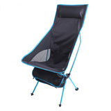 Portable Folding Beach Chair with Extended Backrest, Moon Chair Lunch Break Aluminum Recliner
