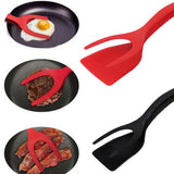 2-in-1 Grip and Flip Tongs, Egg Spatula, Tongs Clamp, Pancake Fried Egg French Toast Omelet Overturned Kitchen Accessories