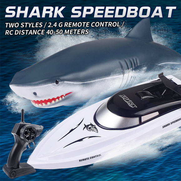 New Electric Shark RC Boat Vehicles, Waterproof Swimming Pool Simulation Model Toy, 2-in-1 High-speed Remote Control Boat