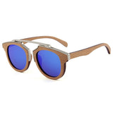Sunglasses with Metal Nose, Bamboo Frame and Bamboo Legs