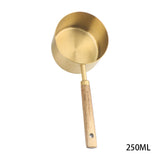 Jiusuo Copper Color, Wooden Handle Measuring Spoon, Four-piece Set of Stainless Steel Measuring Cup, Special for Baking