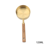 Jiusuo Copper Color, Wooden Handle Measuring Spoon, Four-piece Set of Stainless Steel Measuring Cup, Special for Baking