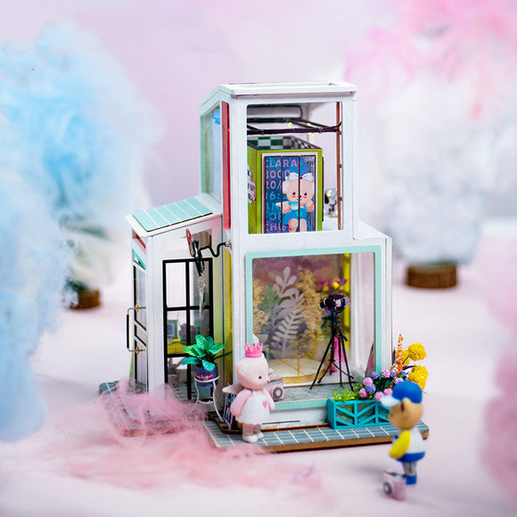 DIY Teddy Cottage Building Model Insert Toys, 3D House Assemble Female Gift