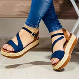 Platform Sandals, Hollow Buckle Women's Shoes