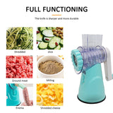 Multi-functional 4-in-1 Manual Vegetable Cutter, Round Mandoline & Cheese Slicer