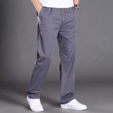 Men's Straight-leg Cargo Pants, Loose Fit, Elastic Waist, for Work or Casual Wear