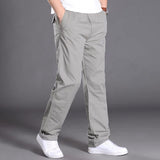 Men's Straight-leg Cargo Pants, Loose Fit, Elastic Waist, for Work or Casual Wear