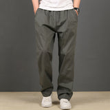 Men's Straight-leg Cargo Pants, Loose Fit, Elastic Waist, for Work or Casual Wear