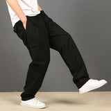 Men's Straight-leg Cargo Pants, Loose Fit, Elastic Waist, for Work or Casual Wear