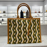Large Tote Bag, Women's Retro Shopping Bag