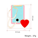 Peach Heart Stethoscope Dripping Brooch