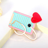 Peach Heart Stethoscope Dripping Brooch