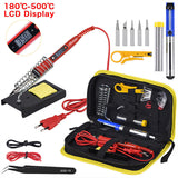 Gold Porcelain Electric Soldering Iron Set