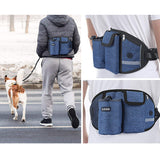 Dog Training Waist Bag, Hands-free Outdoor Pet Running Walking Leash, Portable Dog Food Water Cup Storage Bags