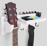Vintage Wooden Wall-mounted Guitar Storage Rack with Hanging Hook