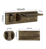 Vintage Wooden Wall-mounted Guitar Storage Rack with Hanging Hook