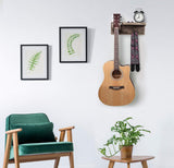 Vintage Wooden Wall-mounted Guitar Storage Rack with Hanging Hook