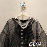 Women's Mesh See-through, Plus Size, MM Net, Oversize Shirt