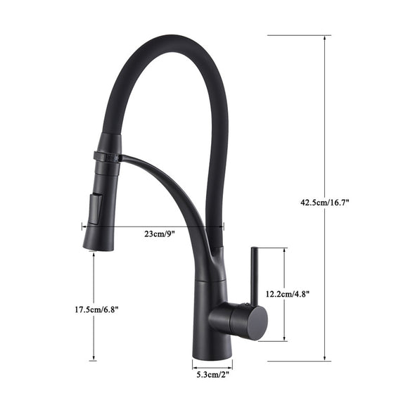 Black Matte Universal Rotating Hot and Cold Faucet