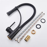 Black Matte Universal Rotating Hot and Cold Faucet