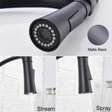 Black Matte Universal Rotating Hot and Cold Faucet