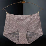 Large Size Mid-waist Lace Ladies' Panties, Sexy Mesh Transparent Antibacterial Cotton Crotch, Breathable Fat Hips Briefs