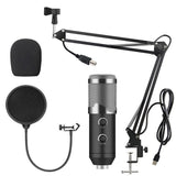 Computer Karaoke Live Chat Recording USB Condenser Microphone Set