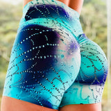 Printed Women's Three-point Pants, Running Sports Yoga Shorts