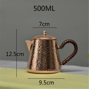 Handmade Small Copper Teapot, Pure Copper Tea-set