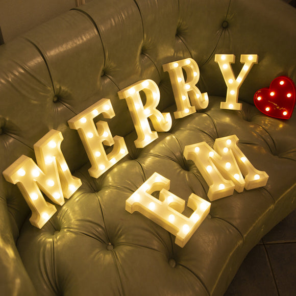 Luminous LED Letter Number Night Light, English Alphabet Number Battery Lamp, Romantic Wedding Christmas Party Decoration