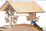 Wooden Home Garden Outdoor Bird Feeder, Garden Pendant Decoration Nest