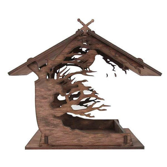 Wooden Home Garden Outdoor Bird Feeder, Garden Pendant Decoration Nest