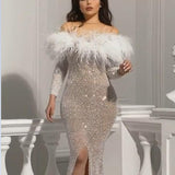 Sequin Party Dress for Ladies, Evening Fashion Attire