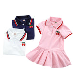 Short Sleeve Pleated Skirt, Little Girls' Sports Dress
