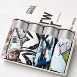 Pack of 4, Men's Underwear, Large Flat Trunks, Thin Loose Shorts