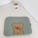 Compatible with Apple, Wind Girls' Tablet Bear Bag, Student's Korean Version IPad Pouch