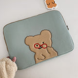 Compatible with Apple, Wind Girls' Tablet Bear Bag, Student's Korean Version IPad Pouch