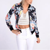 Long Sleeve Rose Print Jacket for Women