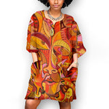 Hips, Mid A-line, Printed, High-waist Skirt