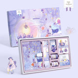 Purple Fairy Tale Notebook Gift Box with Stickers, Tape & Handbook Set