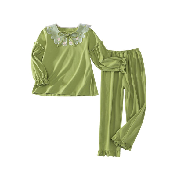 Children's Pajamas Spring Autumn Girls' Cotton Long Sleeve Two Piece Suit