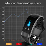 Body Temperature, ECG Heart Rate, Blood Pressure, Blood Oxygen, Health Test, Sleep Exercise Waterproof, Smart Bracelet
