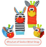 0-12 Months, Soft Animal Rattle, Infant Newborn Plush Sock, Baby Toy Wrist Strap, Baby Foot Socks