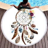 Bohemian Microfiber Round Beach Towel – Quick-dry Tassel Picnic & Pool Mat