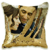 Custom Photo Cushion Cover, DIY Personalized Sequin Luminous Pillowcase, Room Decoration