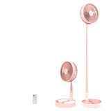 Portable Retractable USB Charging Fan with Ring Light Timing, Touch Control Panel