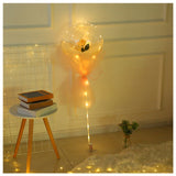 LED Luminous Balloon Rose Bouquet, Transparent Bobo Ball Rose