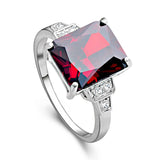 Coloured Agate Ring with AAA Rhodium-plated Zircon