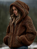 Women's Warm Hooded Zip-up Cardigan Sweater