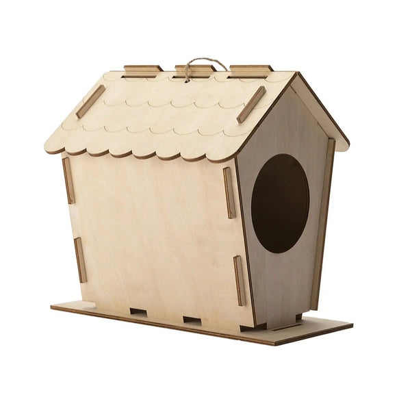 DIY Bird House, Yard Gift Shelter Outdoor Unfinished Bird Nest, Wooden Nesting Box